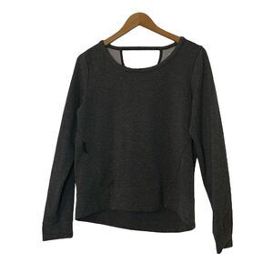 Adidas open back sweatshirt Sz XS slit hem zipper pocket